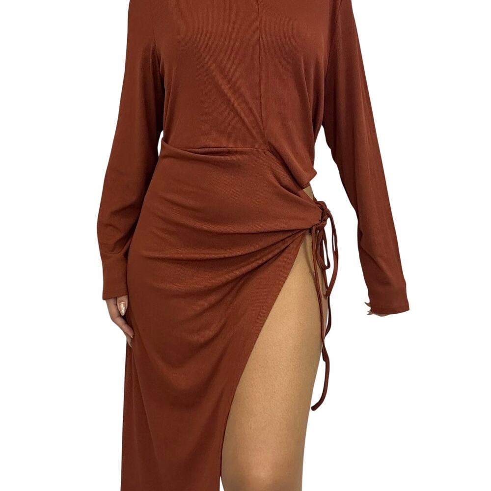 Plus Size Bodycon Dress with Leg Slit 4XL